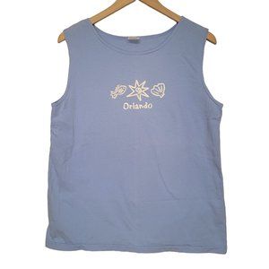 Retro Orlando Florida Tank Top Womens Large Baby Blue